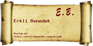 Erkli Benedek névjegykártya